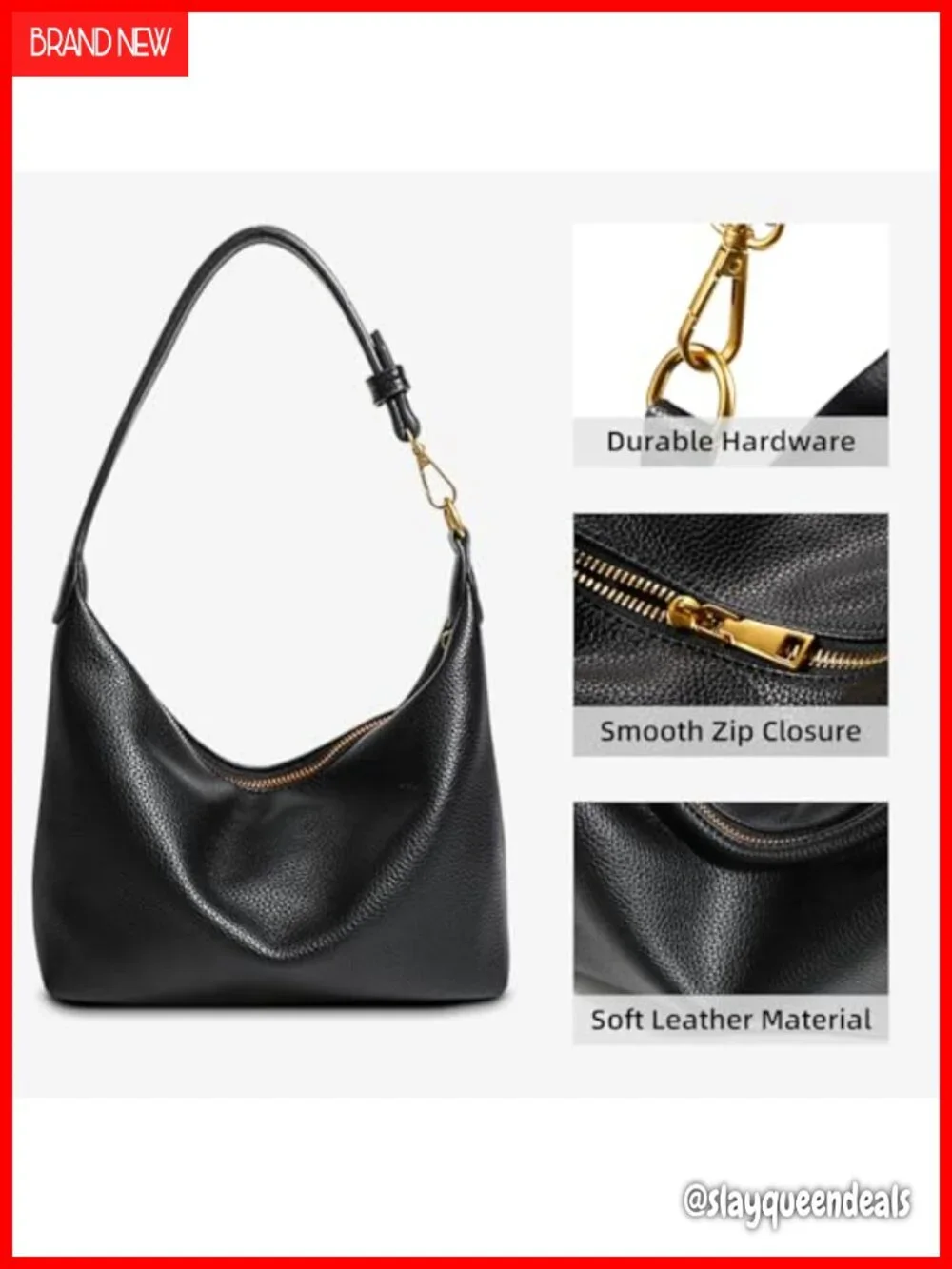 Small Hobo Bag Women Soft PU Leather Shoulder Purse Slouchy Trendy